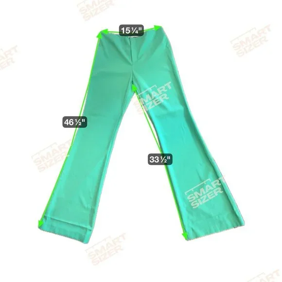 ALICE + OLIVIA Garden Green Flare Pants 10 High Waist Statement Designer Luxe - Picture 9 of 9